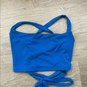 Garage Vibrant Blue Ribbed Top
